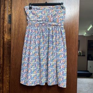 Floral strapless dress